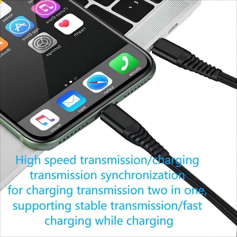 Pd Fast Charging Braided Mobile Phone Data Line 60W Data Line USB Double Head Type-C to Type-C Customized