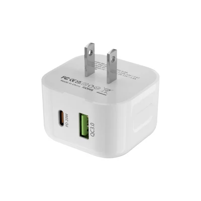 Wholesale Us/UK/EU Plug 2 Port USB A/C 20W Quick Charger Head